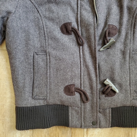 New American Eagle Outfitters Wool Blend Toggle Jacket Bomber Women’s Size L - Picture 5 of 9